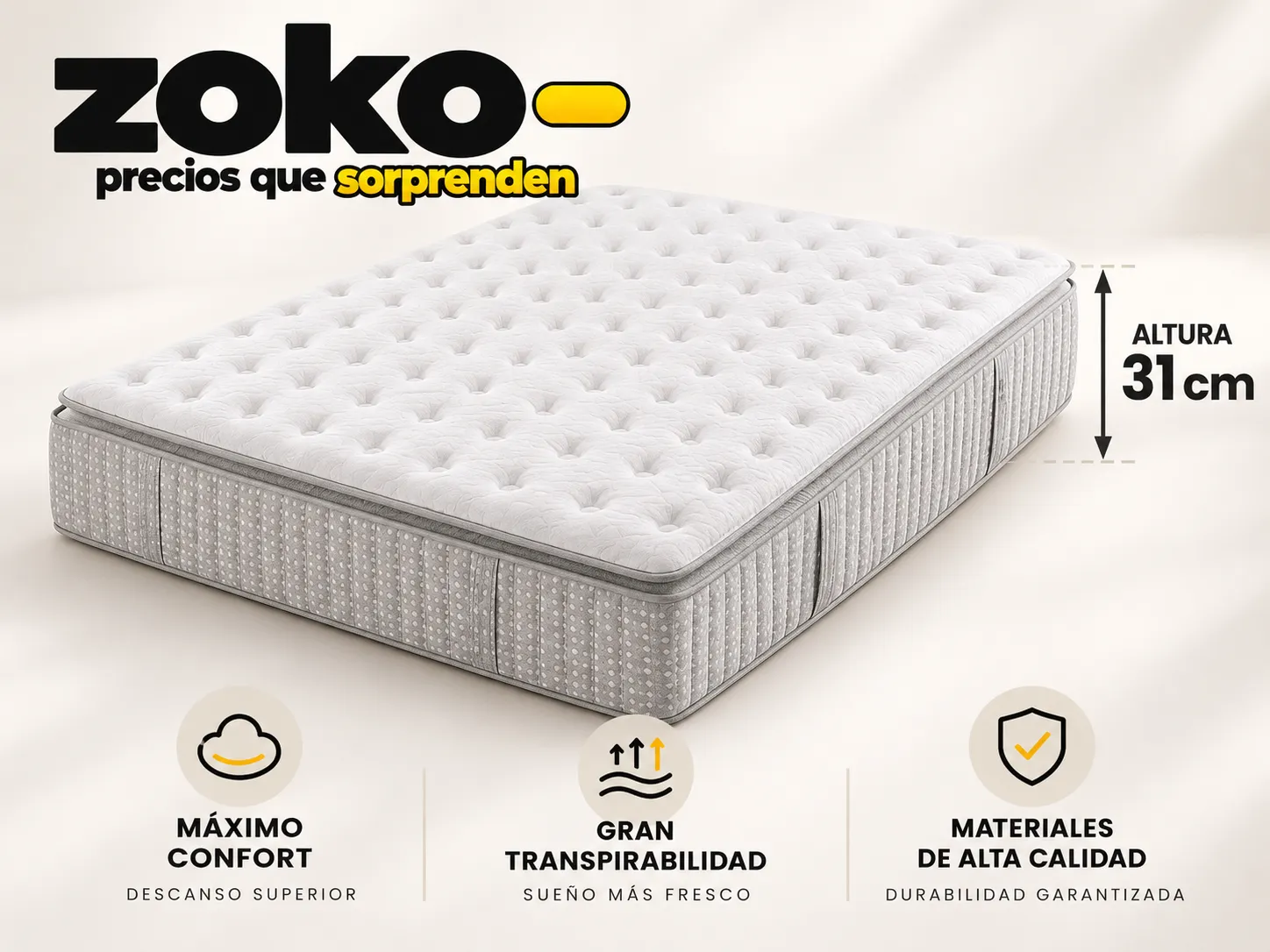 Colchón Zoko París 31cm