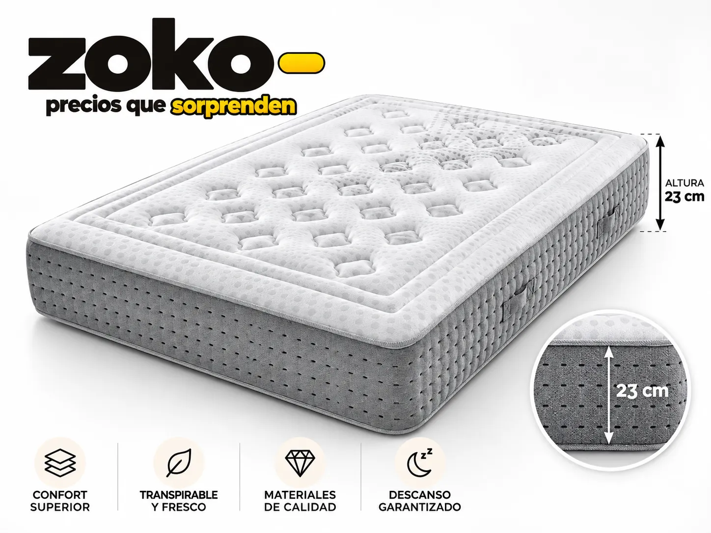 Colchón Zoko Perla 23cm